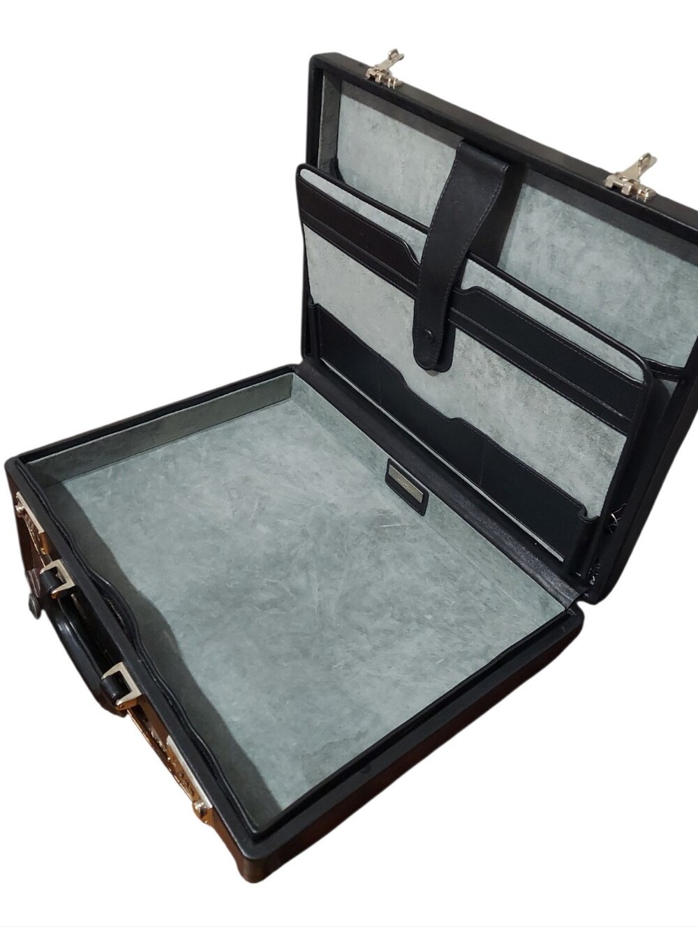 Cole Haan Black Leather Classic Hardshell Attache Briefcase Gently Loved - Picture 10 of 11